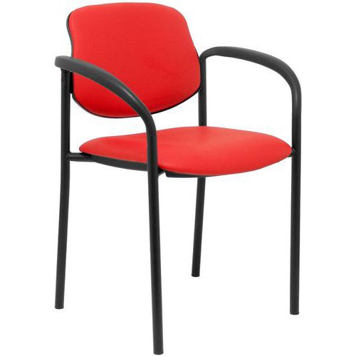 Chaise Villalgordo Similicuir Accoudoirs - Rouge