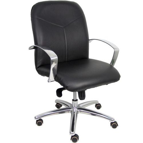 Chaise De Bureau Caudete En Similicuir - Noir