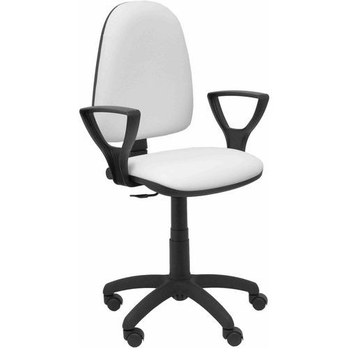 Chaise Ayna Similicuir Bras Fixe - Blanc