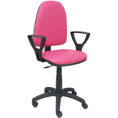 Chaise Ayna Similicuir Bras Fixe - Rose Fluo