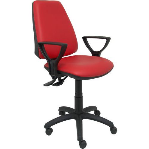 Chaise Elche S Bras Similicuir - Rouge