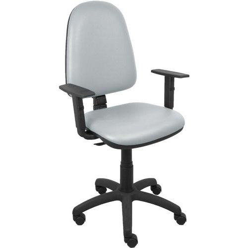 Chaise Ayna Similicuir Bras Réglable - Gris Clair