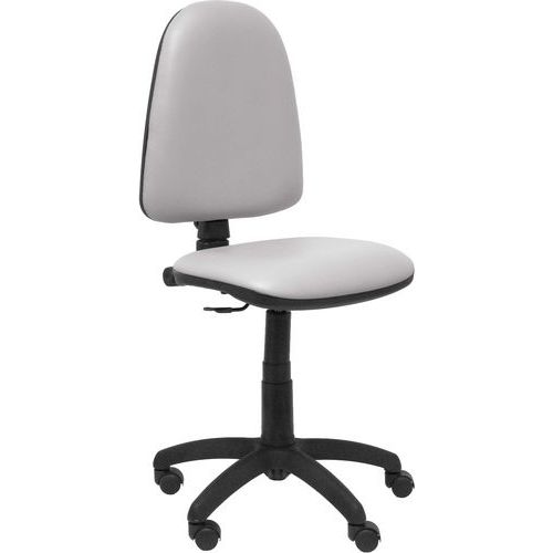 Chaise Ayna En Similicuir - Roue Nylon - Gris Clair