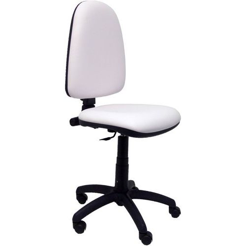 Chaise Ayna En Similicuir - Roue Nylon - Blanc