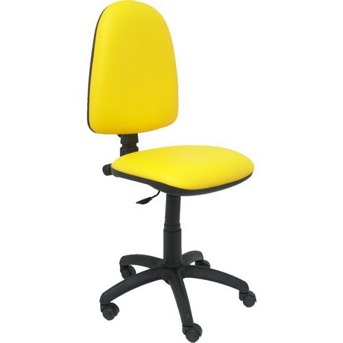 Chaise Ayna En Similicuir - Roue Nylon - Jaune