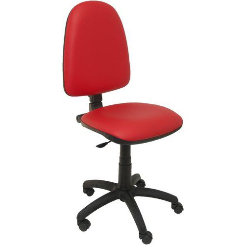 Chaise Ayna En Similicuir - Roue Nylon - Rouge