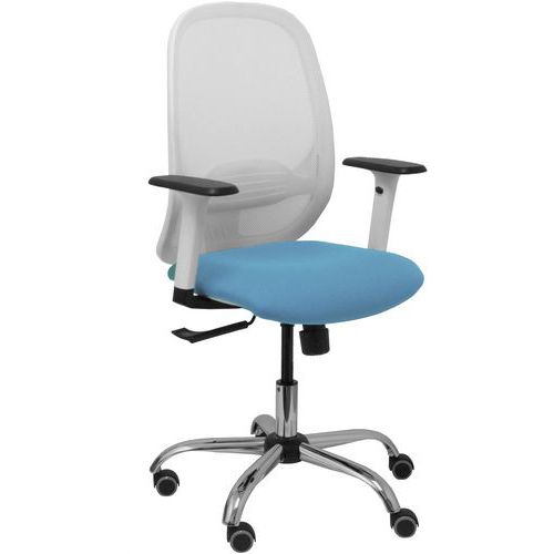 Chaise De Bureau Cilanco Bras Réglable Chromé-bleu Ciel