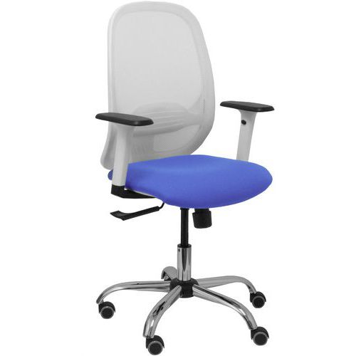 Chaise De Bureau Cilanco Bras Réglable Chromé-bleu Clair
