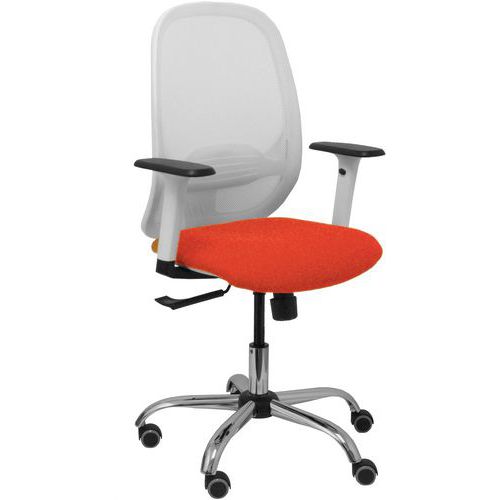 Chaise De Bureau Cilanco Bras Réglable Chromé-orange Foncé
