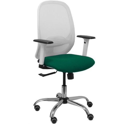 Chaise De Bureau Cilanco Bras Réglable Chromé-vert Bouteille