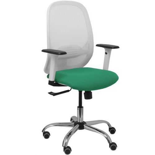 Chaise De Bureau Cilanco Bras Réglable Chromé-vert Ã‰meraude