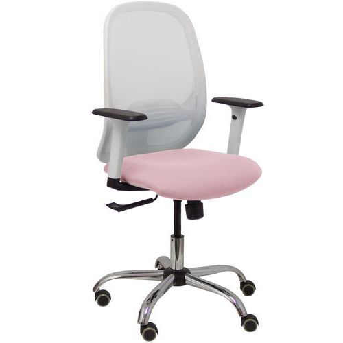 Chaise De Bureau Cilanco Bras Réglable Chromé-rose
