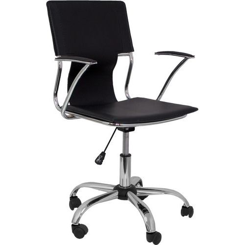 Chaise Bogarra Similicuir Et Accoudoirs Fixes Noir