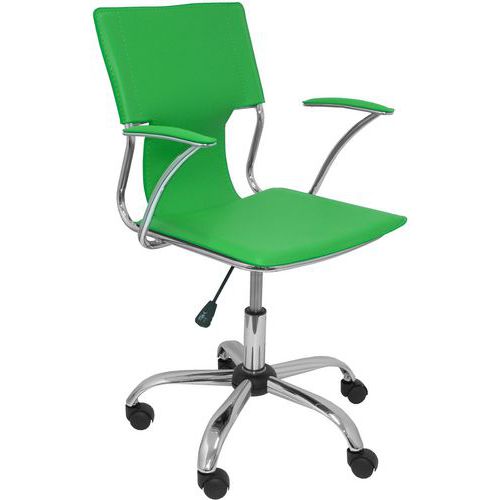 Chaise Bogarra Similicuir Et Accoudoirs Fixes Vert