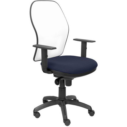 Chaise Jorquera Accoudoirs Réglables Blanc/bleu Marine
