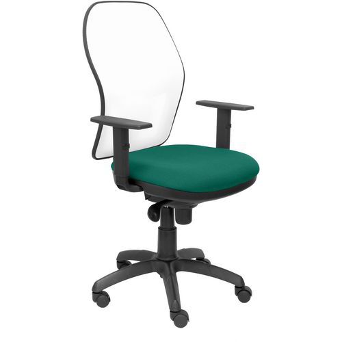 Chaise Jorquera Accoudoirs Réglables Blanc/vert Ã‰meraude