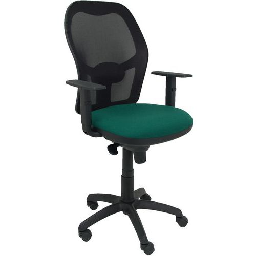 Chaise Jorquera Accoudoirs Réglables Noir/vert Bouteille