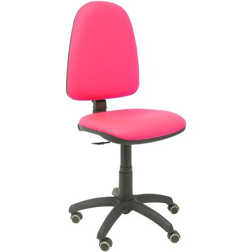 Chaise Ayna En Similicuir - Roue Parquet - Rose Fluo
