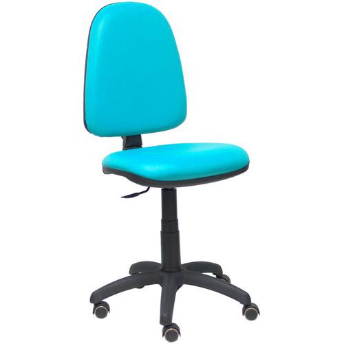 Chaise Ayna En Similicuir - Roue Parquet - Turquoise