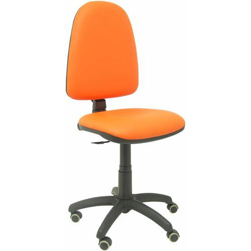 Chaise Ayna En Similicuir - Roue Parquet - Orange