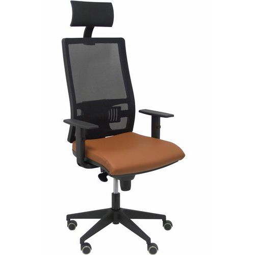 Chaise De Bureau Horna Cuir Avec Appui-tête - Marron