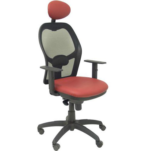 Chaise Jorquera Similicuir - Avec Appui Tête Bordeaux