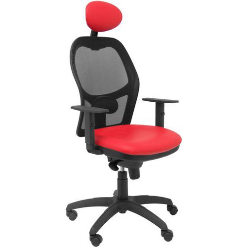 Chaise Jorquera Similicuir - Avec Appui Tête Rouge