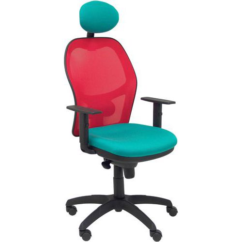 Chaise Jorquera Avec Appui-tête Rouge/turquoise