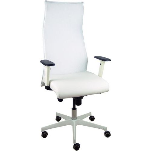Fauteuil De Direction Sahuco Blanco Similicuir Blanc