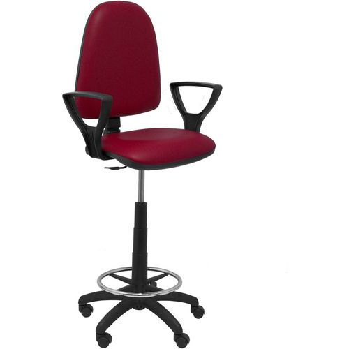 Tabouret Ayna Avec Bras Fixe - Similicuir - Bordeaux