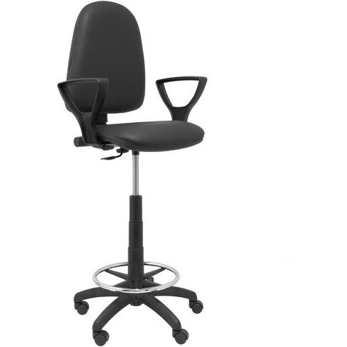 Tabouret Ayna Avec Bras Fixe - Similicuir - Noir