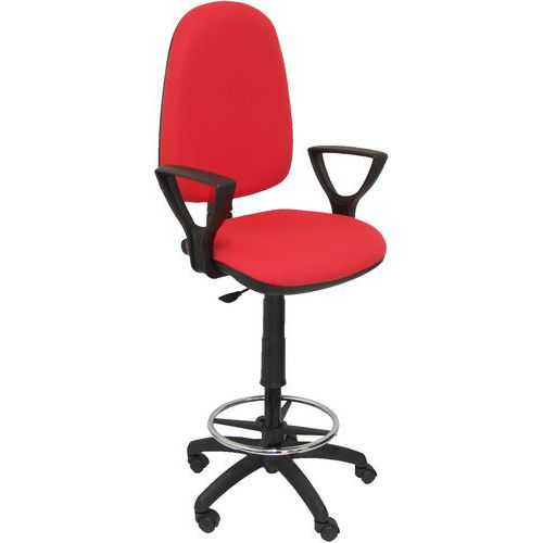 Tabouret Ayna à Bras Fixe - Roue Nylon - Rouge