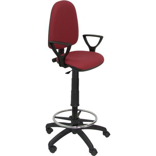 Tabouret Ayna à Bras Fixe - Roue Nylon - Bordeaux