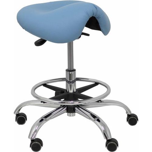 Tabouret Alatoz Similicuir - Bleu Clair