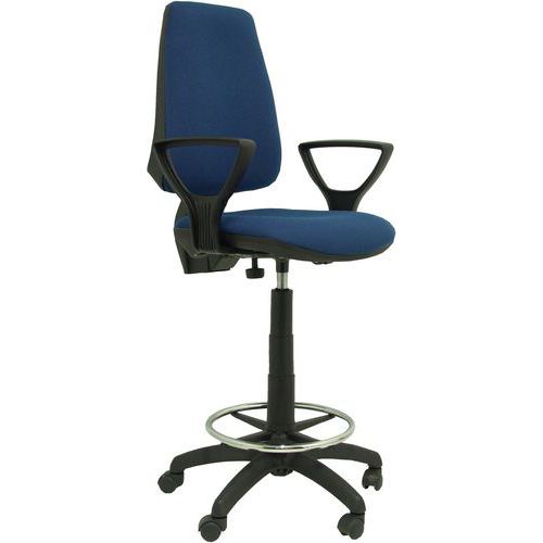 Tabouret Elche Cp Avec Bras Fixe - Roues Nylon - Bleu Marine