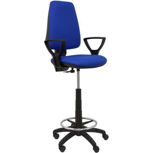 Tabouret Elche Cp Avec Bras Fixe - Roues Nylon - Bleu