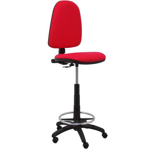 Tabouret Ayna Sans Accoudoirs - Roue Nylon - Rouge