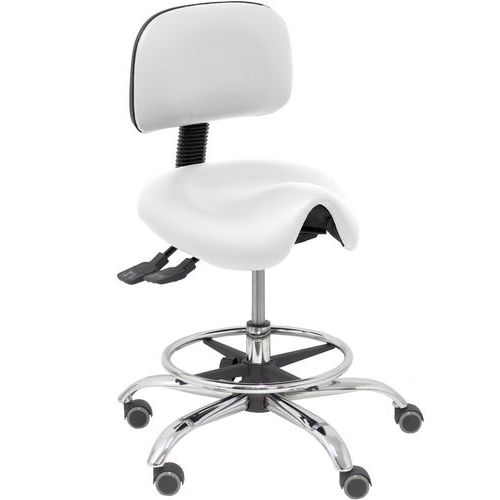 Tabouret Zarza En Similicuir - Blanc