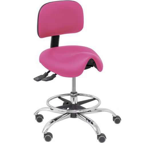 Tabouret Zarza En Similicuir - Rose Fluo