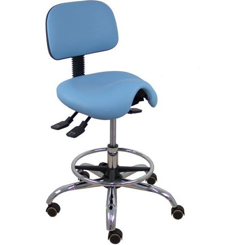 Tabouret Zarza En Similicuir - Bleu Clair