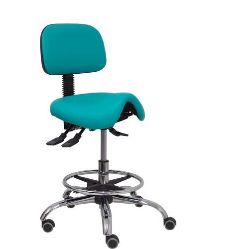 Tabouret Zarza En Similicuir - Turquoise