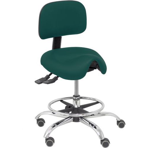 Tabouret Zarza En Similicuir - Vert Bouteille