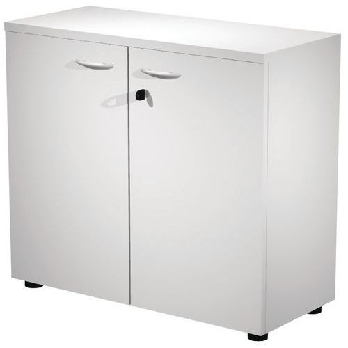 Armoire Basse Portes Battantes Blanc Solo