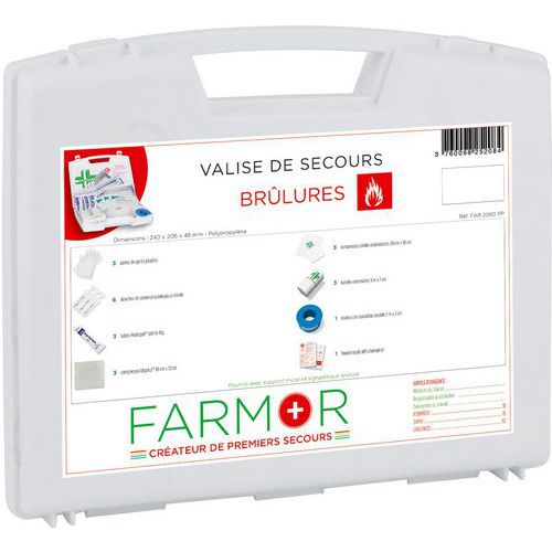 Valise de secours spéciale Brûlures - FARMOR Valise de secours spéciale Brûlures - FARMOR