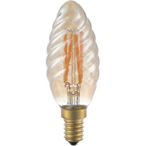 Ampoule Bougie Torsadée Led E14 C35 4w 250 Lm Doré