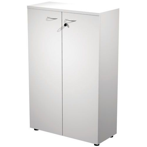 Armoire Mi-haute Portes Battantes Blanc Solo