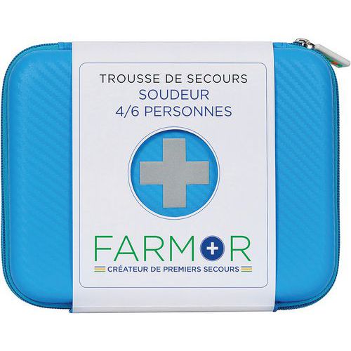 Trousse De Secours Soudeur 4/6 Personnes En Pu Bleu Fluo