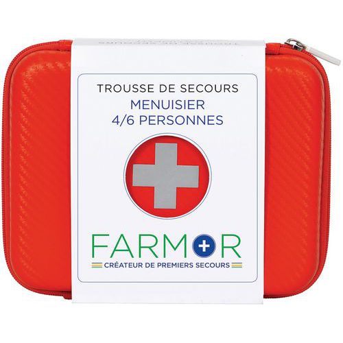 Trousse De Secours Menuisier 4/6 Personnes En Pu Orange Fluo
