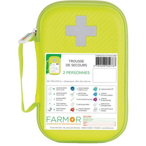 Trousse De Secours 2 Personnes Pu Jaune Fluo