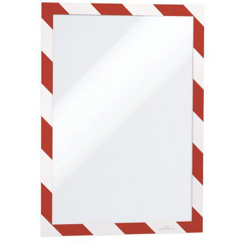 Durable - Cadre magnétique Duraframe Security A4 Rouge/Blanc - Signalétique Incendie ISO 7010